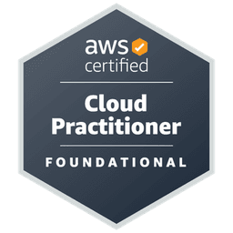 AWS Certified Cloud Practitioner badge issued by Amazon Web Services